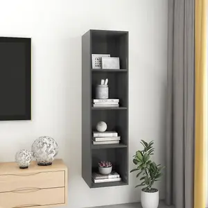 Berkfield Wall-mounted TV Cabinet Grey 37x37x142.5 cm Engineered Wood