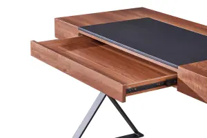 Centurion Supports ADONIS Walnut and Matte Black Legs Ergonomic Home Office Luxury Computer Desk