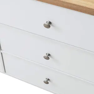 Astbury 6 Drawer Bedroom Cabinet Chest of Drawers White and Oak