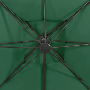 Berkfield Cantilever Umbrella with Double Top 300x300 cm Green