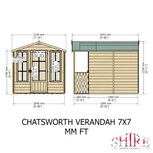 Shire Chatsworth 7x8ft Summerhouse Single Door 12mm T&G