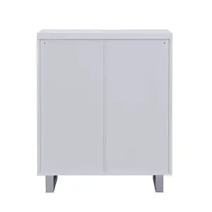 Sydney High Gloss Shoe Cabinet With 2 Door 1 Drawer In White