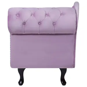 Right Hand Chaise Lounge Velvet Light Violet NIMES