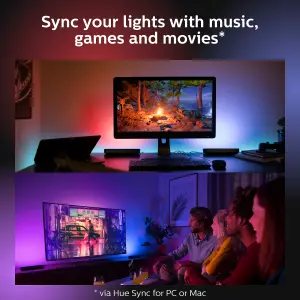 Philips Hue White and Colour Ambiance Play Lightbar 2 Pack with Bridge Starter kit