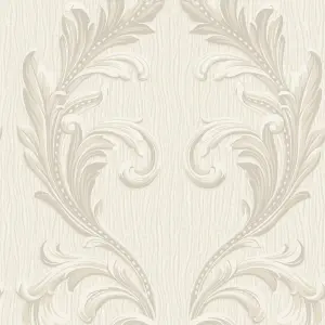 Belgravia Décor Tiffany Scroll Cream Textured Wallpaper