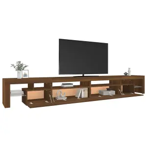 Berkfield TV Cabinet with LED Lights Brown Oak 290x36.5x40 cm