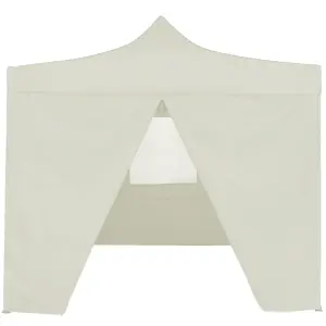 Berkfield Professional Folding Party Tent with 4 Sidewalls 2x2 m Steel Cream