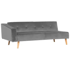 Corner Sofa VADSO Grey Velvet Left Hand