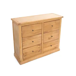 Lucca 6 Drawer Chest of Drawers Brass Knob