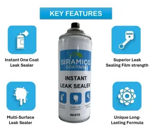 Instant Leak Sealer White - 400ml - Waterproof Sealant Spray