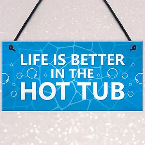 Red Ocean Hot Tub Novelty Plaque For Garden Hot Tub Garden Shed Novelty Home Decor Gifts