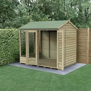 Beckwood Reverse Apex Summerhouse 8x6 - Double Door - 5 Windows