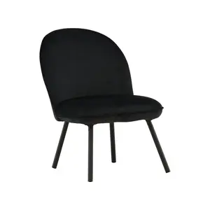 Polar Velvet Lounge Chair ,Black