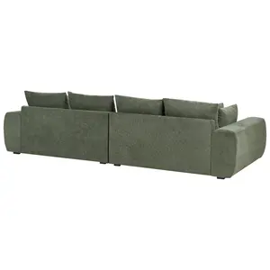 4 Seater Chenille Sofa Dark Green TORPO