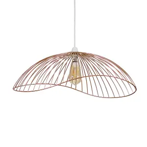 ValueLights Covelas Wavy Wire Design Easy Fit Ceiling Pendant Light Shade In Copper Metal Finish