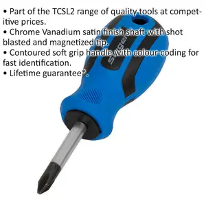 Ergonomic Phillips 2 x 38mm Screwdriver with Chrome Vanadium Shaft for Precision Work