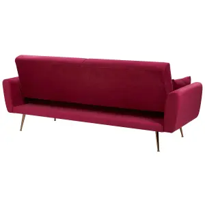 3 Seater Sofa EINA Burgundy Velvet