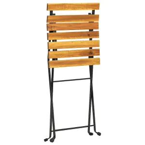 Berkfield Folding Garden Chairs 2 pcs Steel and Solid Acacia Wood