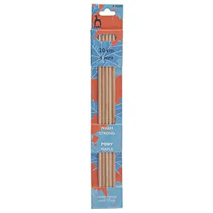 MAPLE DE KP 20CMX4.00 - Knitting Pins: Double-Ended: Set of Five: Maple: 20cm x 4.00mm - Pony