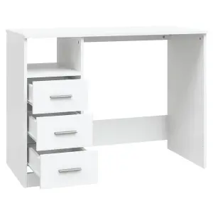 Berkfield Desk with Drawers White 102x50x76 cm Engineered Wood