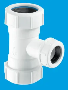 McAlpine V33T-FP Tee Piece with Universal Connection to flush pipe at both ends x 19/23mm Universal Connection