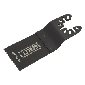 Sealey 34mm Multi Tool HCS Blade For Wood With 1.4mm Teeth Black SMTA34W