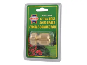 Faithfull SB3006A Brass Female Hose Connector 12.5mm (1/2in) FAIHOSEFC