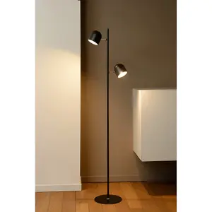 Lucide Skanska Modern Floor Lamp - LED Dim. - 2x5W 3000K - Black