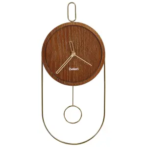 Beliani Retro Wall Clock SIERRE Dark Wood