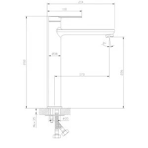 GoodHome Akita Tall Chrome effect Round Basin Mixer Tap