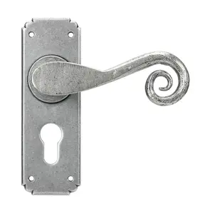 From The Anvil Pewter Monkeytail Lever Euro Lock Set