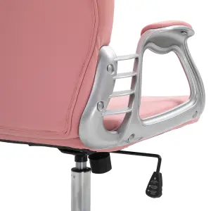 Vinsetto Office Chair PU Diamante Padded Ergonomic 360 Degree Swivel Pink