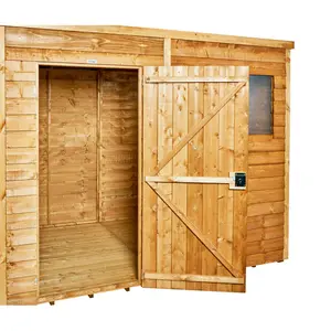 4.3 ft. W x 8.3 ft. D Solid Wood Overlap Pent Garden Shed