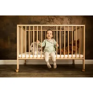 Cot with Mattress Beech