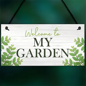 Garden Signs Welcome Plaque Hanging Summerhouse Garden Shed Sign Family Gift