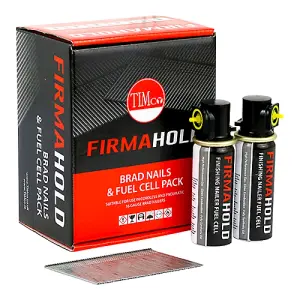 FirmaHold Collated Brad Nails & Fuel Cells - 16 Gauge - Straight - Stainless Steel BSS1650G - 16g x 50/2BFC