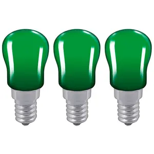 Crompton Lamps 15W Pygmy E14 Dimmable Green (3 Pack)