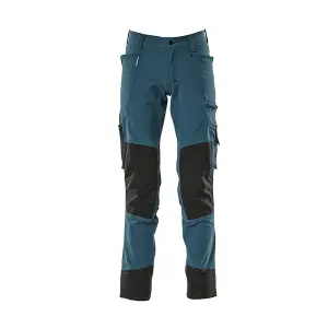 Mascot Advanced Stretch Trousers with Kneepad Pockets - Dark Petroleum   (46.5) (Leg Length - Regular)