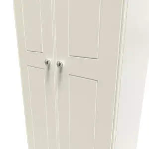 Albert 2 Door Wardrobe in Cream Ash & Oak (Ready Assembled)