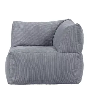 icon Tetra Charcoal Grey Corduory Floor Sofa Bean Bag Corner Section Chair