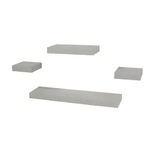 Hudson 4 piece narrow wall shelf set - light grey