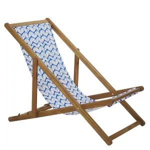 Sun Lounger Wood Light Brown ANZIO