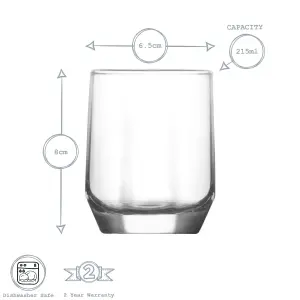 LAV - Diamond Tumbler Glasses - 215ml - Pack of 6