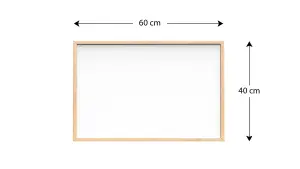 ALLboards Whiteboard dry erase magnetic surface wooden natural frame 60x40 cm