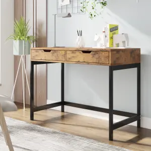 Computer Desk Dressing Table with 2 Drawers Work Table Home Office Table Industrial