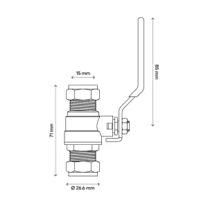 Flomasta Compression Lever Valve (Dia)15mm