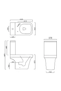 SunDaze Short Projection Close Coupled Bathroom Toilet Cistern Soft Close Seat Compact WC