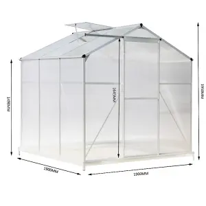 Garden Plants Grow House with Aluminium Frame Large Walk-In Green House with Base and Window 6x6 ft