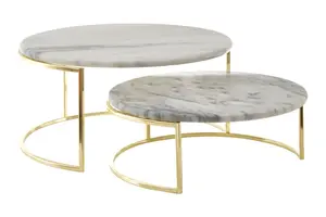 Interiors by Premier Set Of 2 White Marble Cake Stands