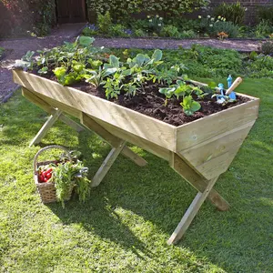 Zest Wooden Vegetable Raised Bed Planter Manger Trough Garden 2m